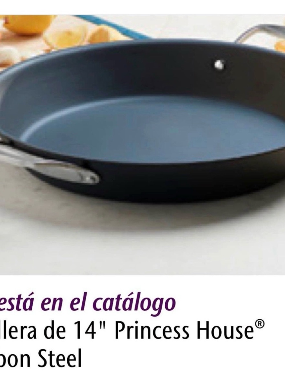 Princess House Black Nonstick Sauté Pan with Stainless Handles